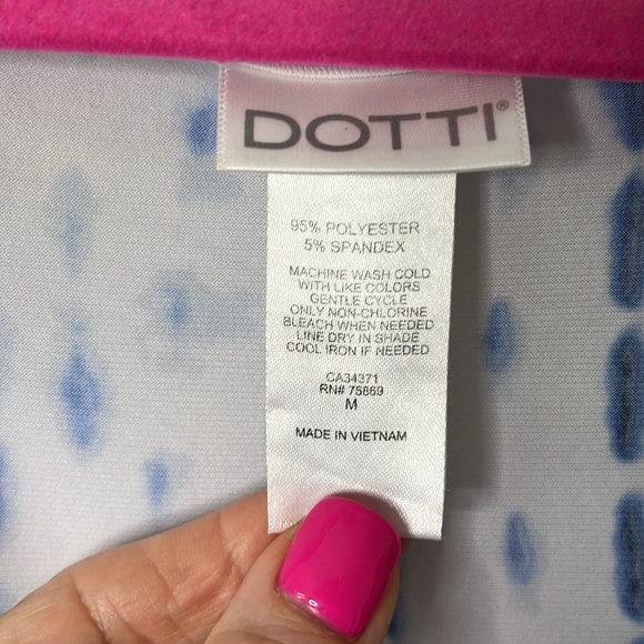 EUC Dillards Dotti Tie Dye Print V-Neck 3/4” Sleeve Cover-Up Dress, Size M. - Picture 3 of 10